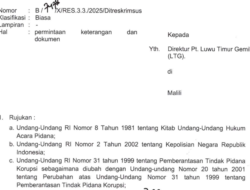 Polda Sulsel Panggil Direktur Perseroda Lutim Soal Dugaan Korupsi Rp1,6 Miliar